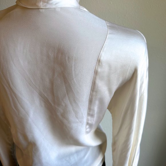 Vintage Couture Ted Lapidus Ivory Silk Shirt - Picture 6 of 9